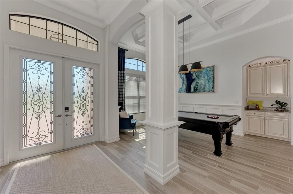 The dining area in this home is a billiard room - perfect for young people to enjoy