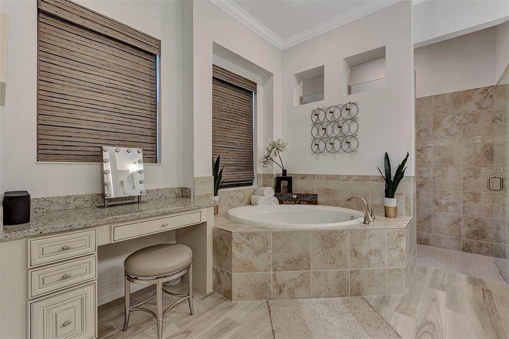 Master ensuite bath , dual sinks, soaking tub, separate shower, private water closet, truly elegant