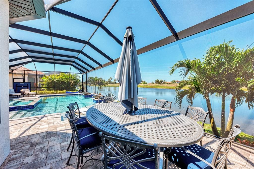 Dining area on the lanai/overlooking the water