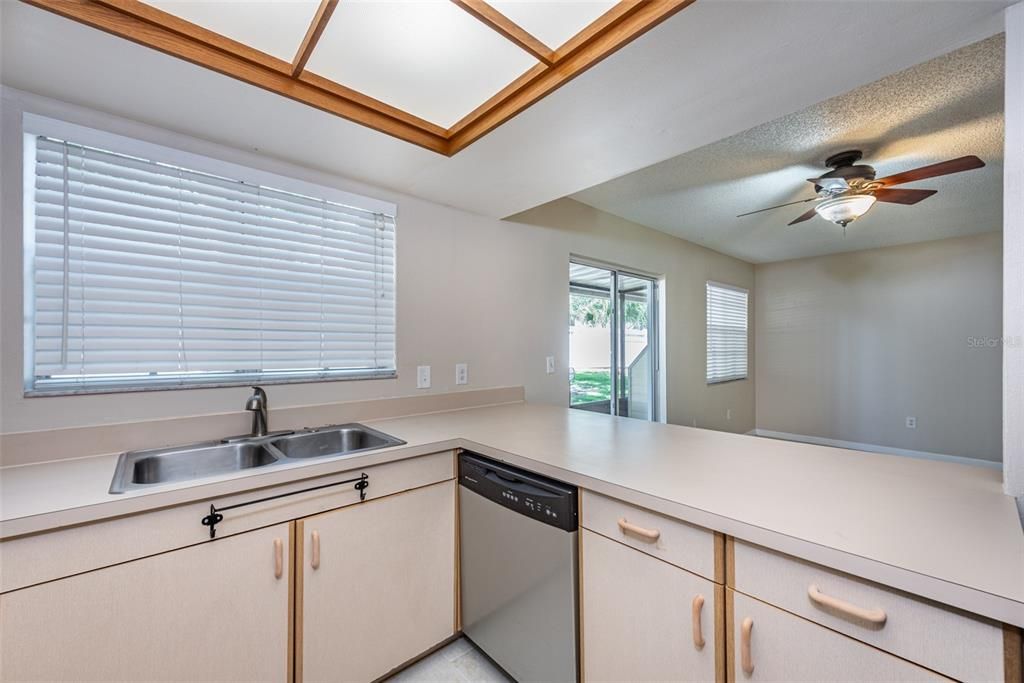 It is a pleasure washing dishes when you can look out a window into your private backyard.