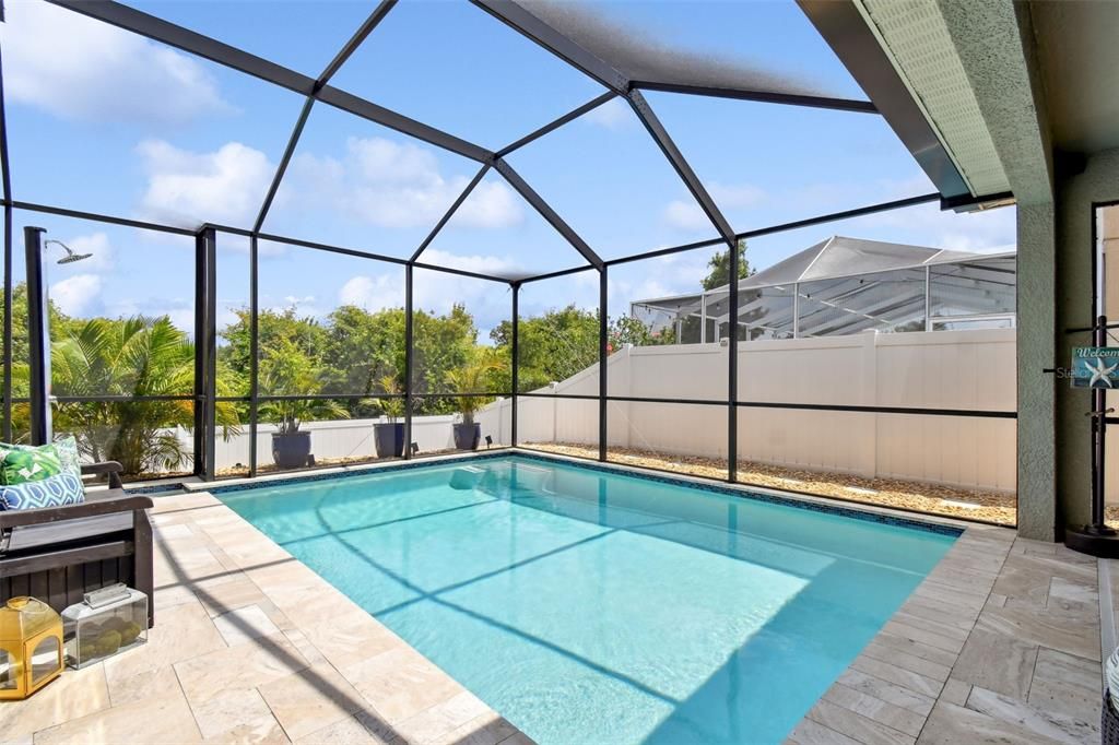 Screened enclosure has upgraded “No See um” screen so you can enjoy the pool at any time of the day!