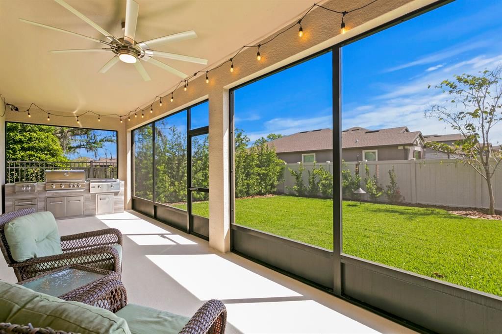 Ceiling fan on  your oversized screened lanai