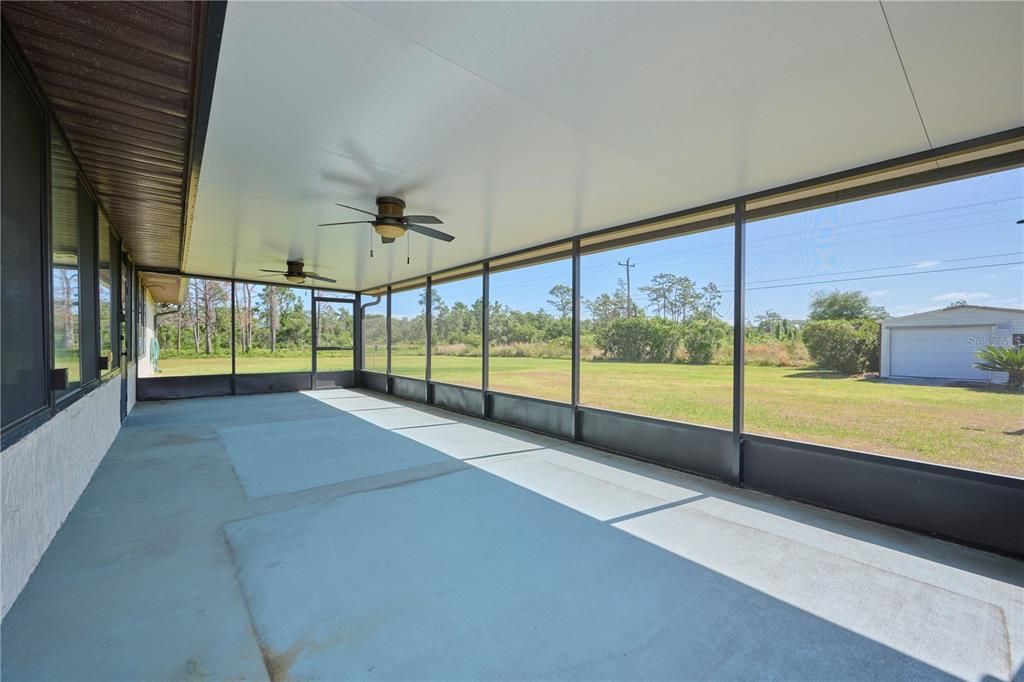 Reverse view of screened patio area.