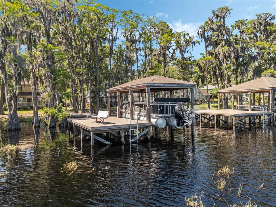 Dock, deck and covered boatlift for 12012 Barker Griffin