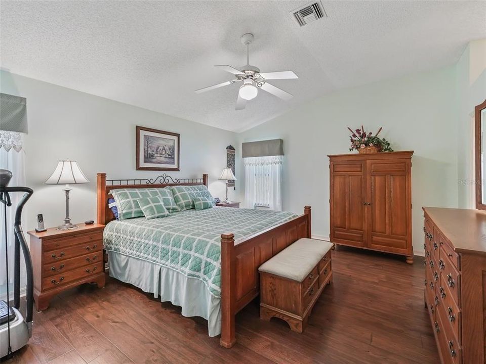 Spacious Primary Bedroom overlooking the golf course