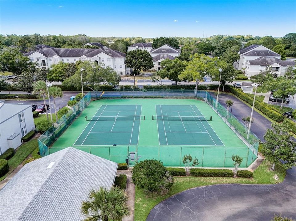 2 FULL SIZE TENNIS COURTS IN GOOD CONDITION