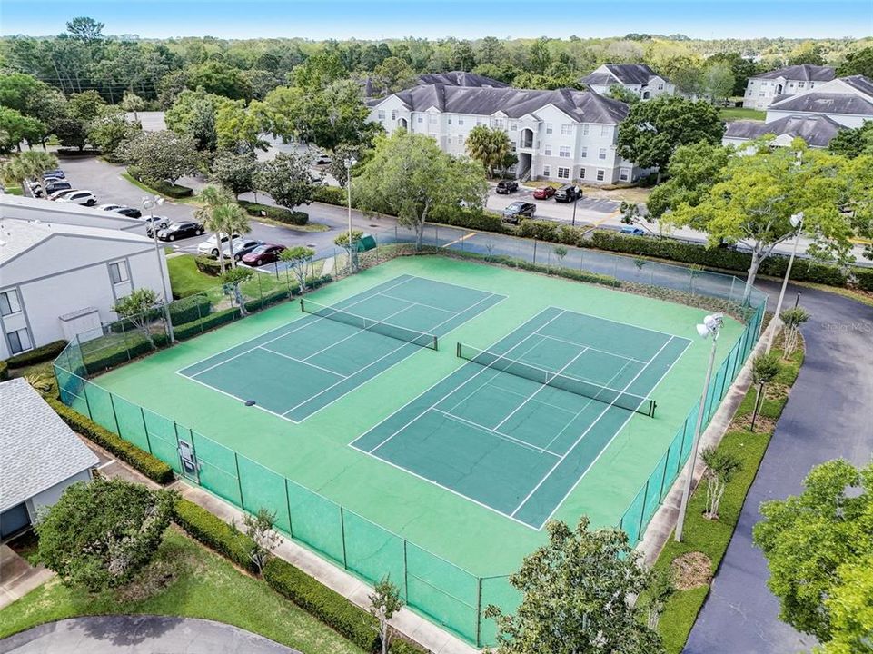 2 FULL SIZE TENNIS COURTS IN GOOD CONDITION