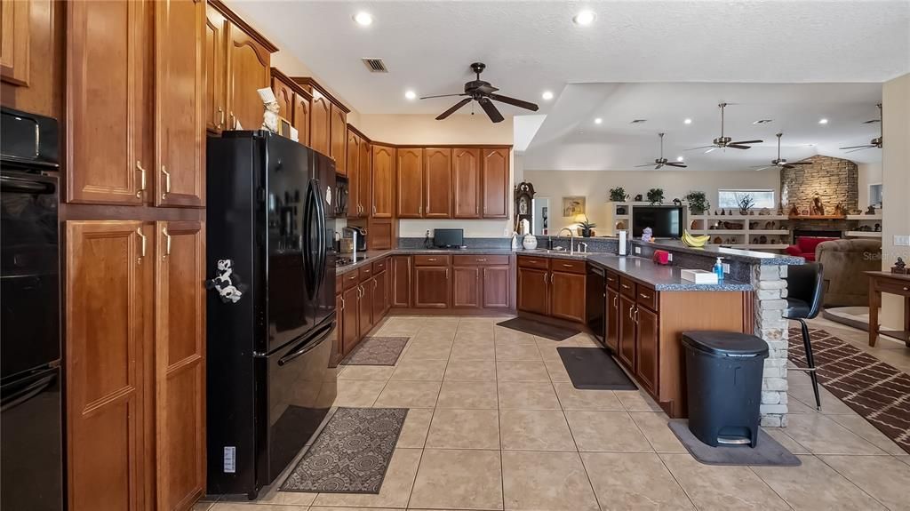 Cabinet filled kitchen