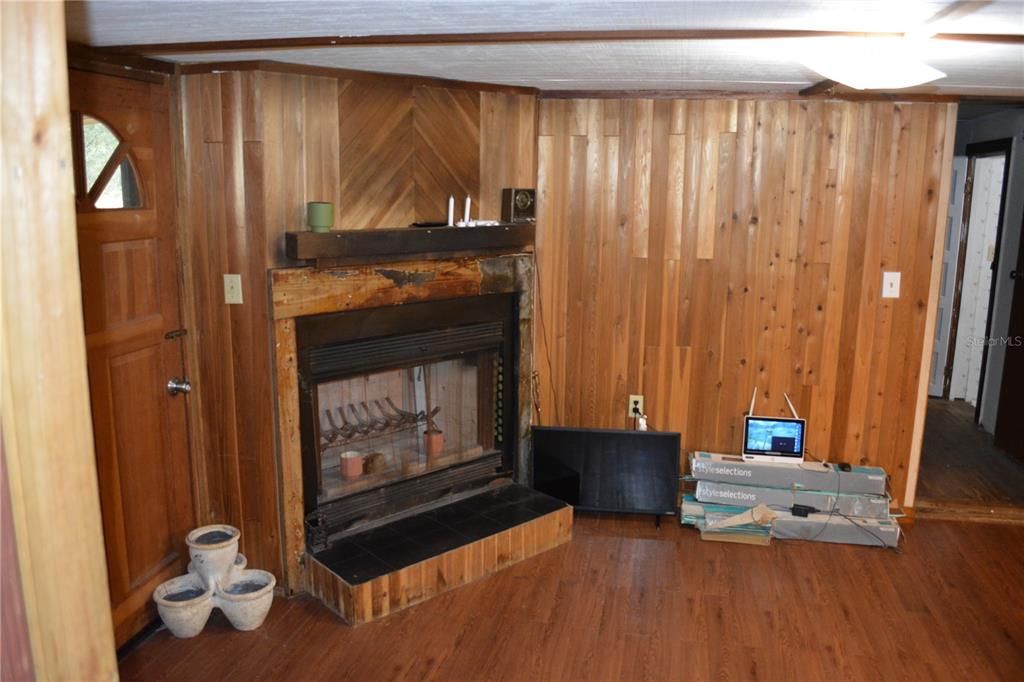 Living Room w/Wood Burning Fireplace
