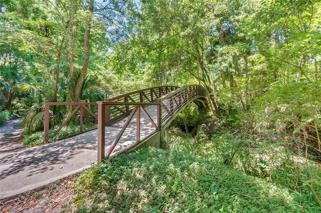 Beautiful bridge over the Little Wekiva River leading to the Spring recreation area