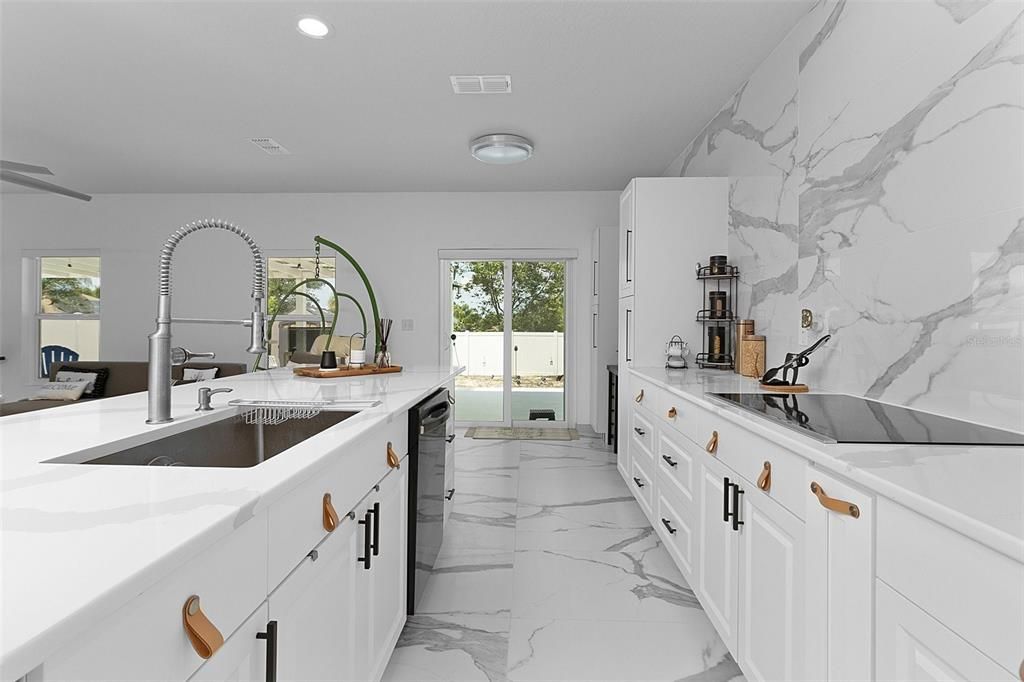 Full Renovated Kitchen Ceramic Tile Floor/Backsplash and Quartz Counter