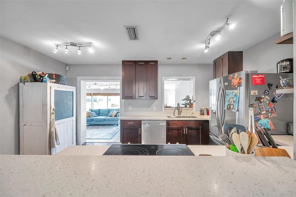 Quartz countertops, updated cabinets and BRAND NEW appliances make cooking and entertaining even more fun!