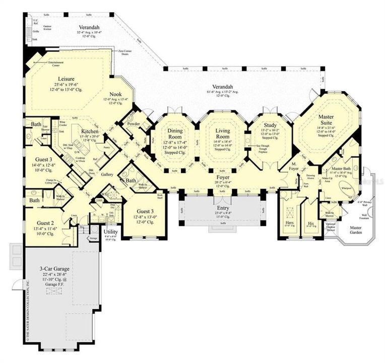 Floor Plan from Sater Design Collection, Contemporary Plan  8436-00008