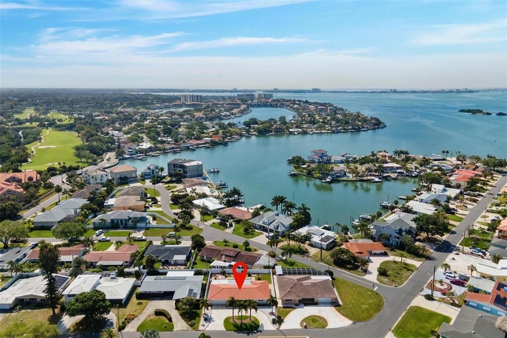 View towards SE with PYCC golf course, water, and Gulfport in view.  Its an IDEAL location for your lifestyle.