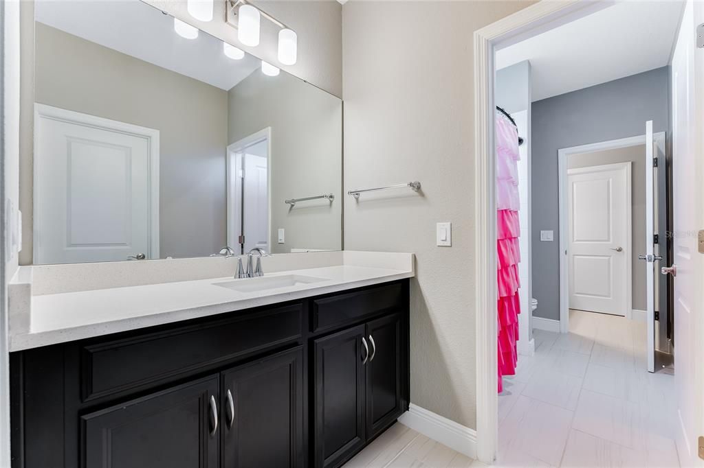 View of Jack and Jill bathroom between Bedrooms 4 and 5.