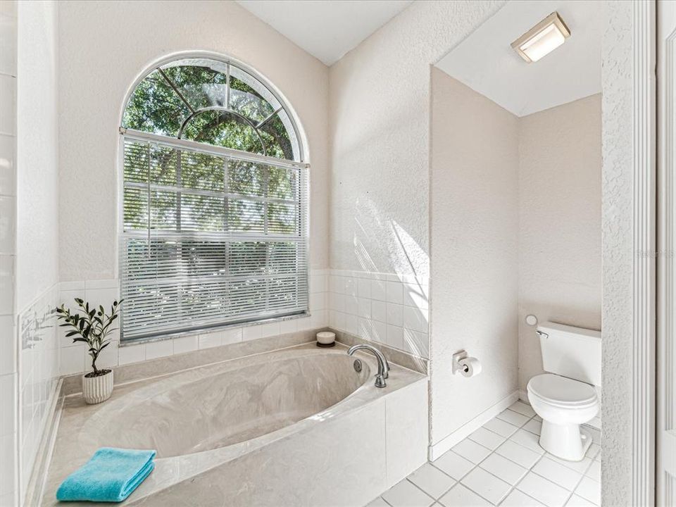 garden tub in master bathroom