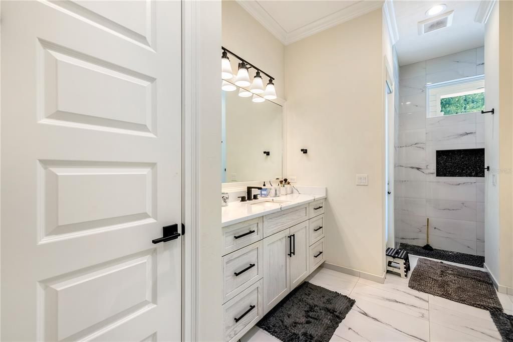 separate vanity areas in primary bathroom