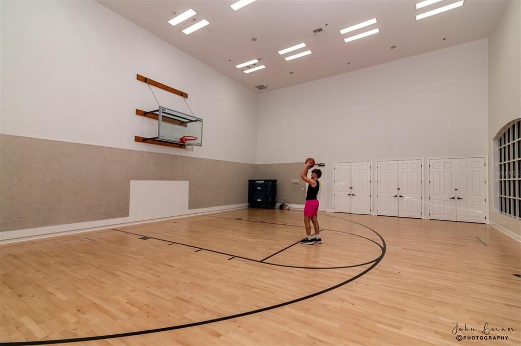 The Health and Fitness Center's multipurpose room is used for basketball, volleyball, dance classes, and small group fitness classes.