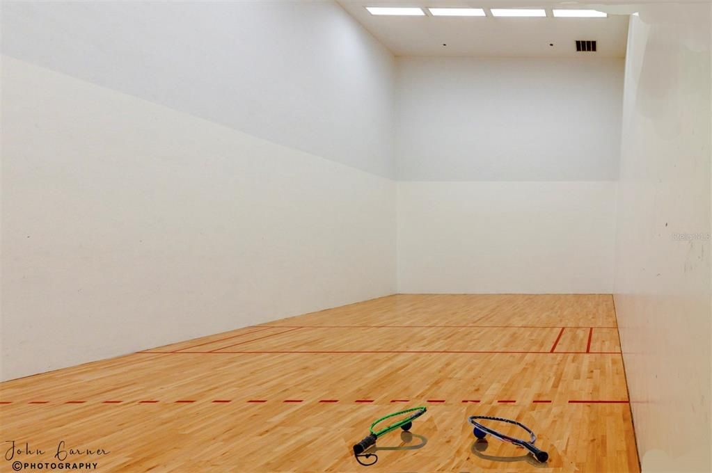 The Health and Fitness Center's racquetball court.