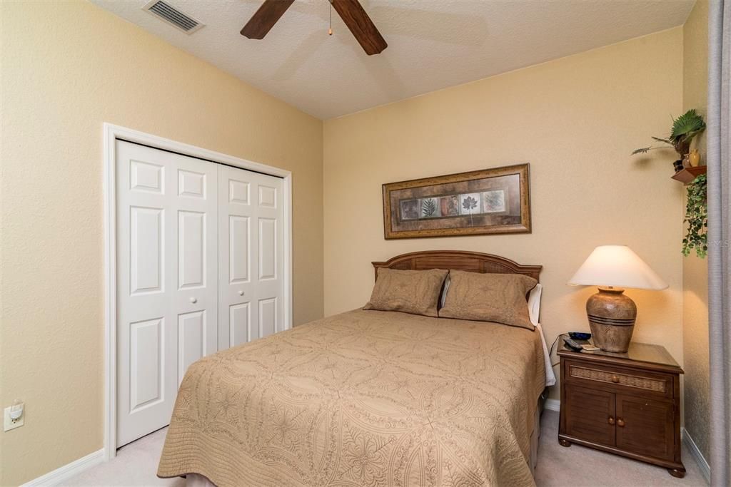 The guest bedroom is adjacent to the guest bath. The large reach in closet provides additional storage.