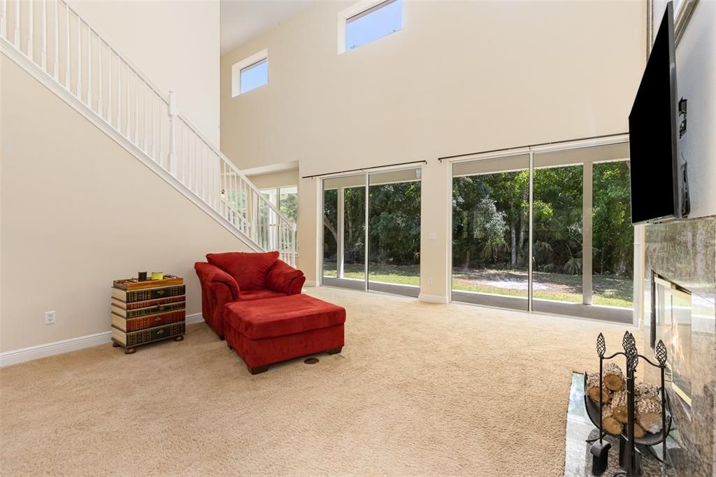 Family Room with sliders leading to backyard