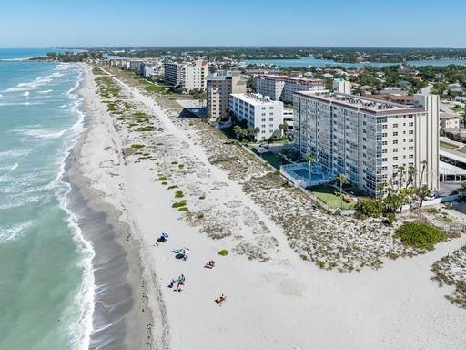 Aerial photo of West Side of Gulf Shores Condo Bldg.
