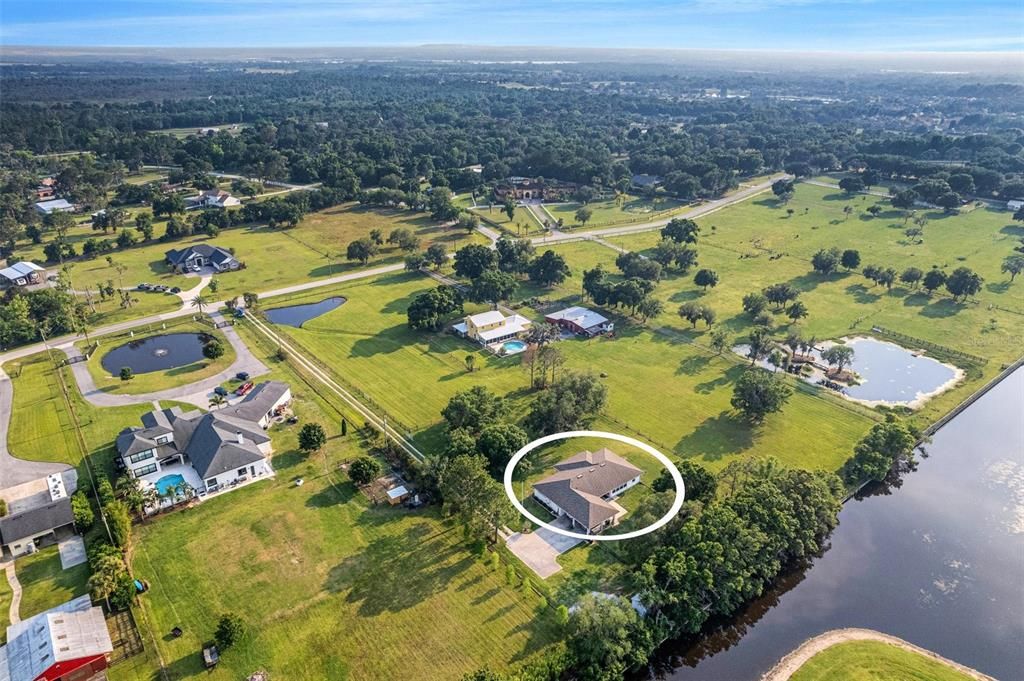 No cookie-cutter subdivision here . . . just look at the open space.