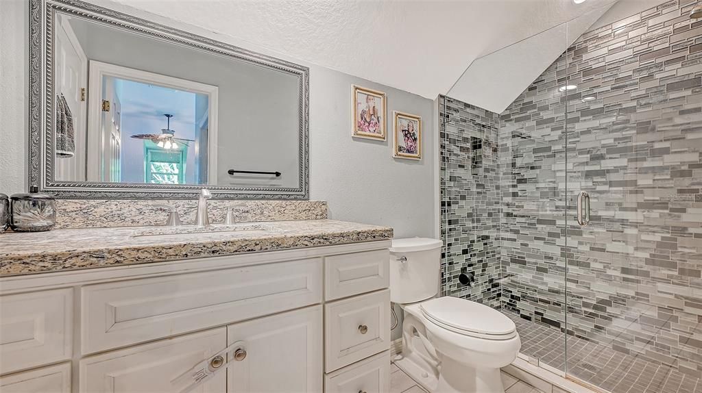 2nd floor- Bathroom #4 is stunning, and is completely remodeled, you will LOVE it!  It is situated between bedrooms 4 & 5, so is ensuite with both rooms.