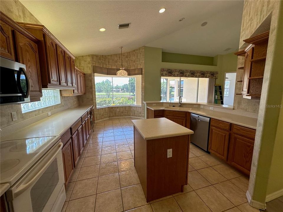 Large, open kitchen with lots of counter space