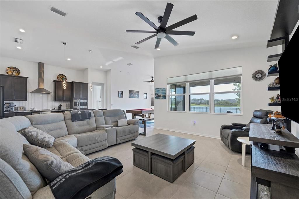 GREAT ROOM WITH UPGRADED CEILING FAN,