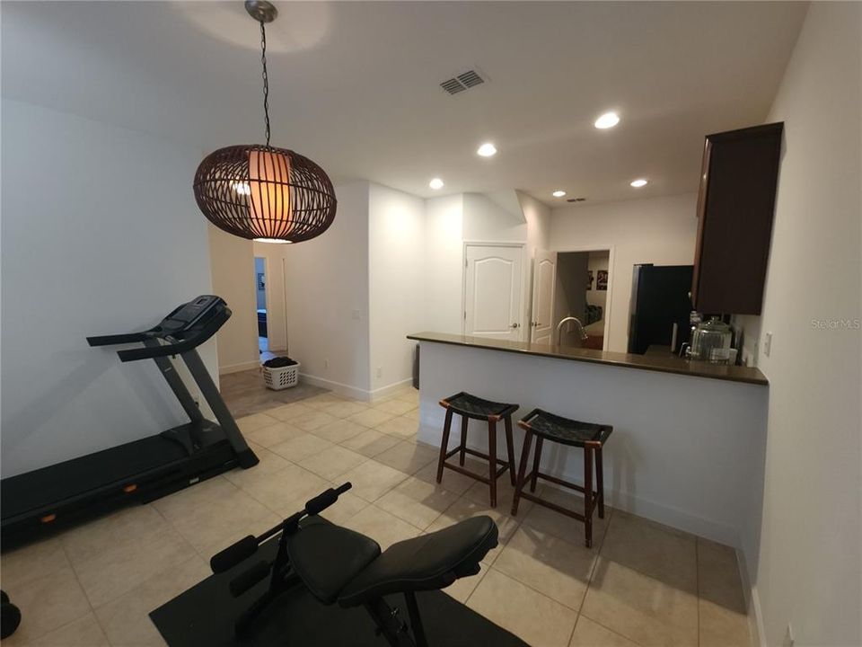 Second kitchen / Dinette converted into home gym