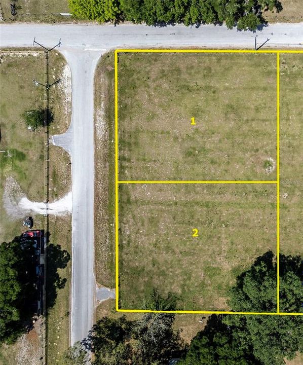 Lots 1 & 2 in the photo are of the .98 acre lot