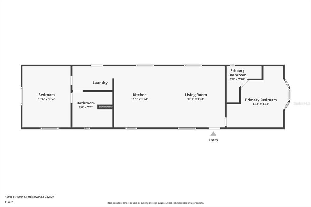 Floor layout for this split plan manufactured home.