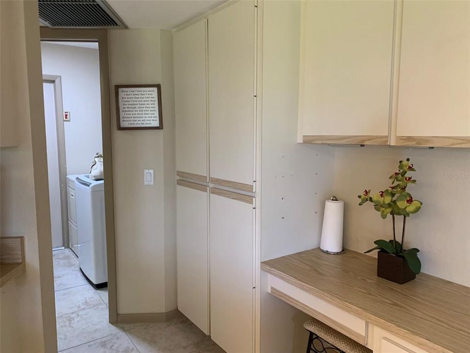 Kitchen pantry and entrance to laundry room