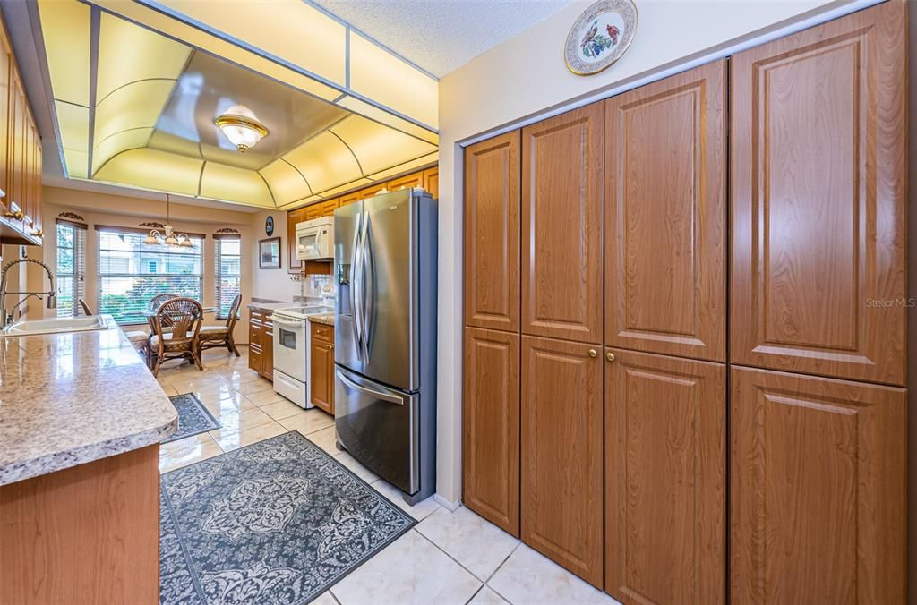 Extra large pantry closet in kitchen.