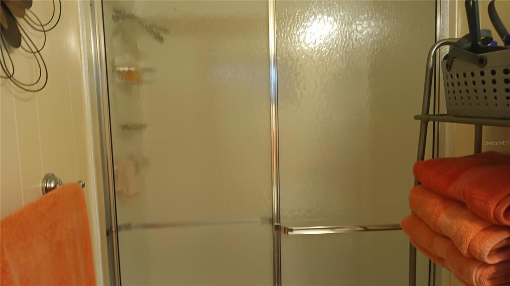 Glass doors in Primary Bath