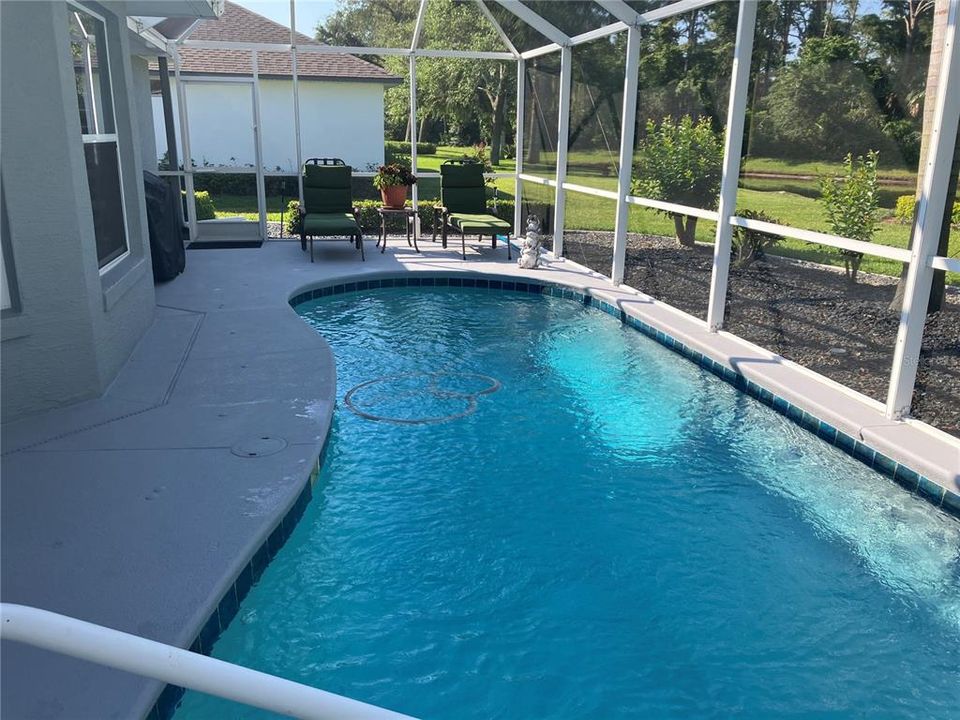 Lap pool 28x7' Screened Chlorine.  Open seating on end