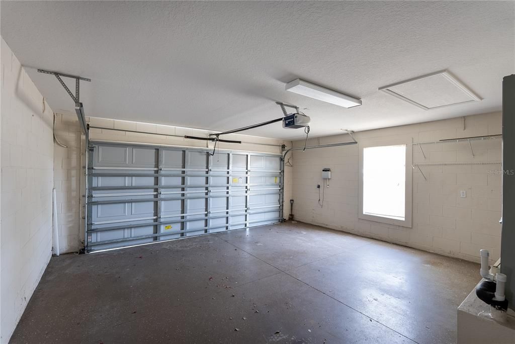Garage with painted floor