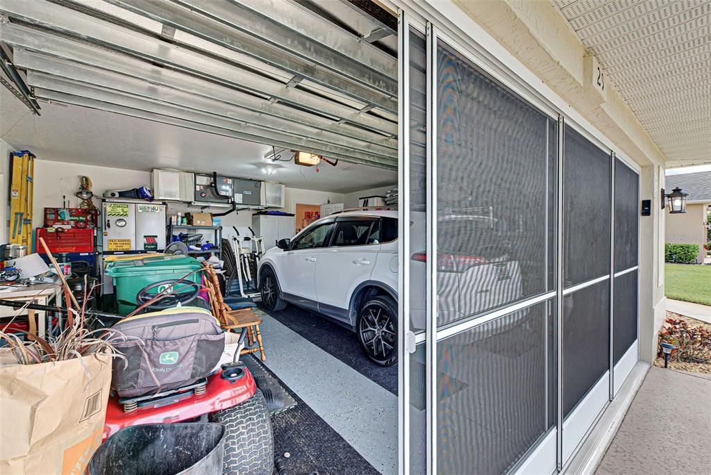 Very convenient screen doors on the garage.