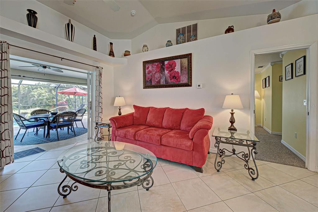 Open the pocket sliding doors and bring the outdoors in.  Easy access to the lanai and pool.