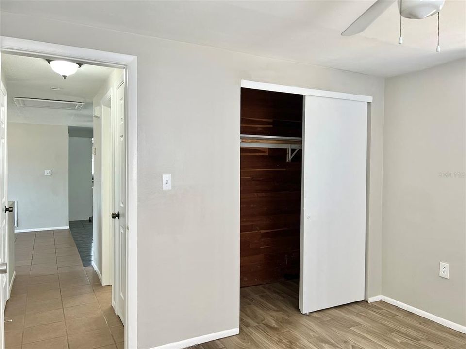 Bedroom 2 - Double Closet and Ceiling Fan