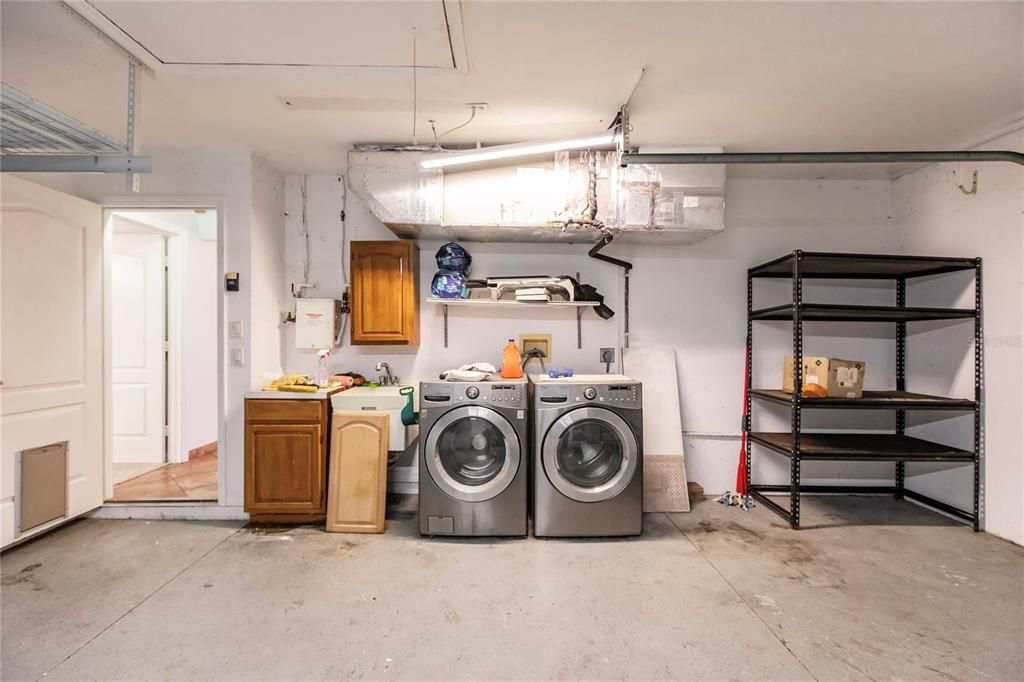 LAUNDRY AREA IN GARAGE