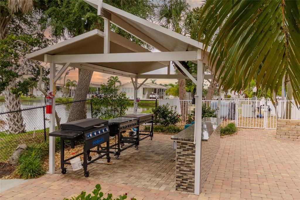 Enjoy grilling right off the pool area.