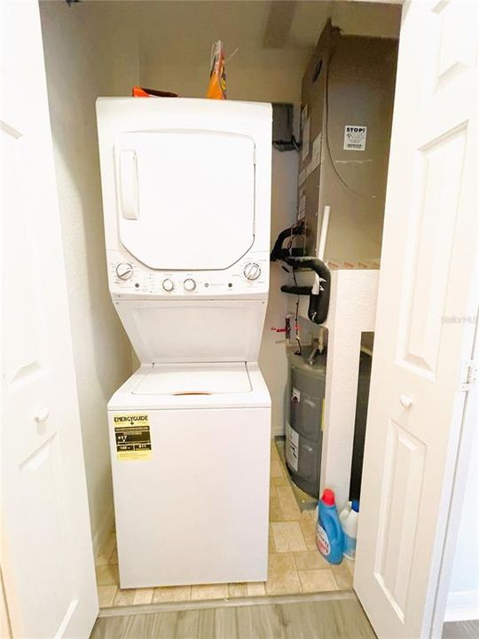 Stackable Washer/Dryer - Water Heater, AC Closet