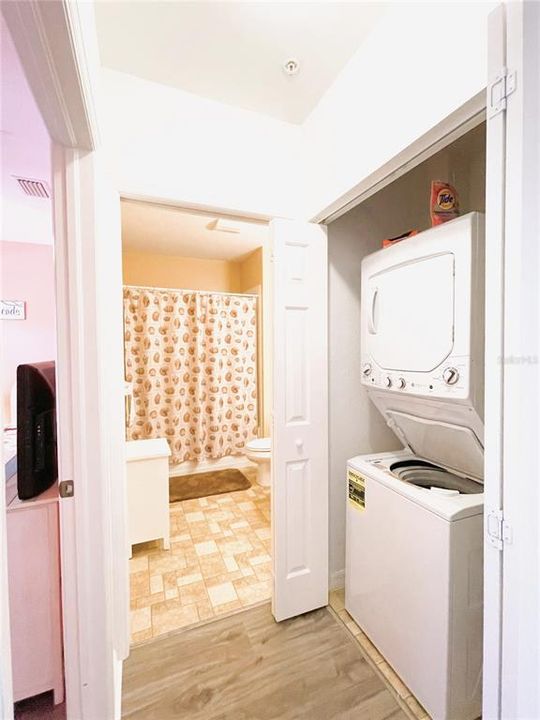 Laundry Closet at Right of Guest Bath