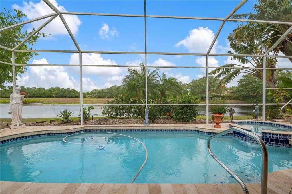 Pool and pond view -your happy place