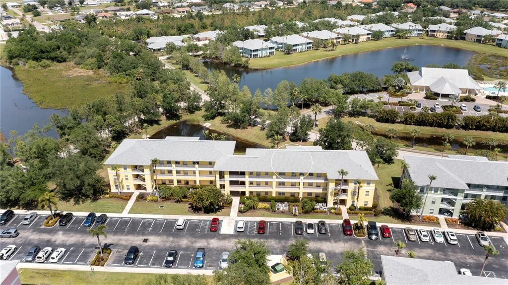 Birds eye view from the top floor of this nesting bird sanctuary community.