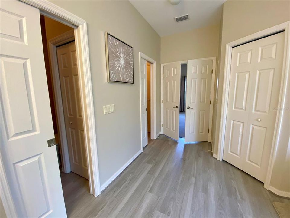 French doors to Master bath with double walk in closets