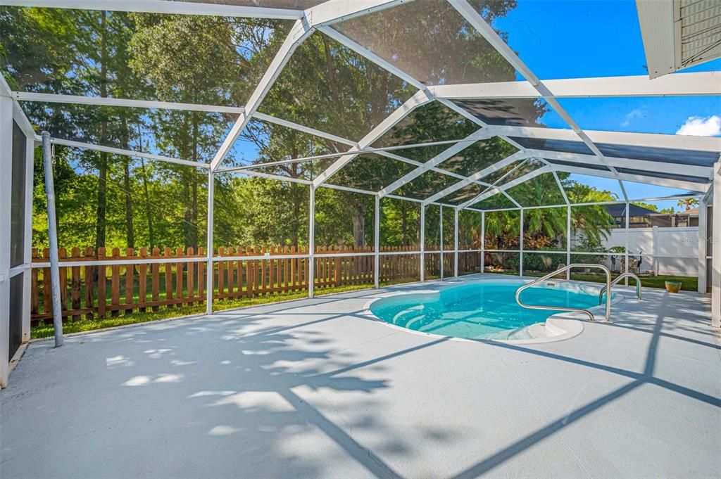 Pool and deck with screen enclosure