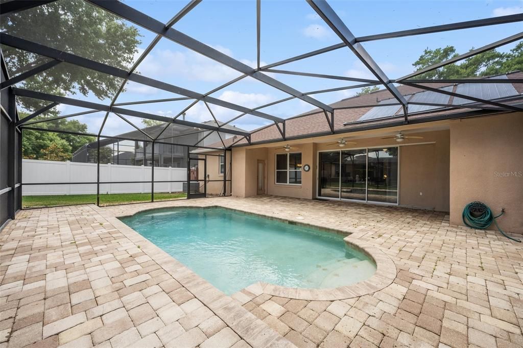 Solar heated pool with wonderful entertaining space!
